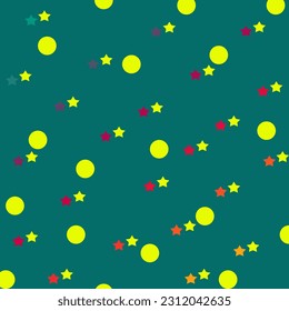 Seamless pattern stars and full moon. Vector illustration. Night theme.