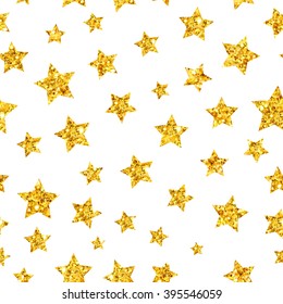 Seamless pattern with stars. Gold stars for your design. Vector illustration.