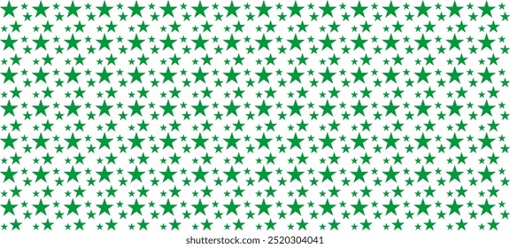 Patrón sin fisuras con estrellas. Patrón de estrellas simples verdes y blancas. Patrón festivo con estrellas. Fondo del cielo nocturno. Textura infantil. Impresiones de vivero para la materia textil, ropa, papel de embalaje, Vector