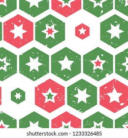 Seamless pattern with stars. Grunge style.