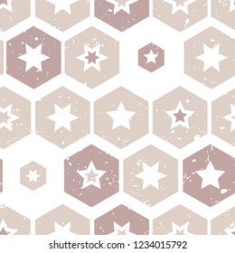 Seamless pattern with stars. Grunge style
