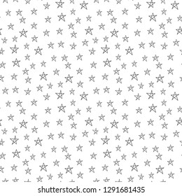 Seamless pattern with stars. Hand drawn vector illustration.
