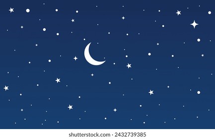 Seamless pattern with stars. Hand drawn stars texture. Night starry sky. Vector Sky Background