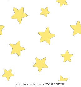 seamless pattern with stars. hand drawn background, texture with decor elements vector