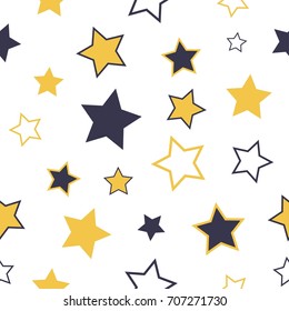 Seamless pattern stars icon. Template design for wallpapers, web page backgrounds, surface textures, textile fabric print, banner, poster, emblem, invitation, gift. Vector illustration