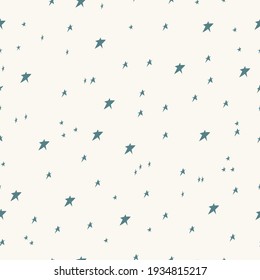 Tiny Stars Vector Patterns. Irregular Hand Drawn Simple Starry Sky