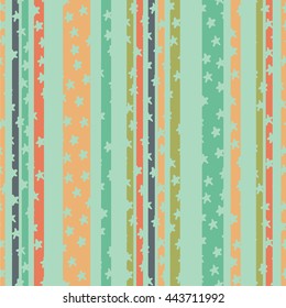 Seamless pattern with stars and multicolored stripes. Vector illustration