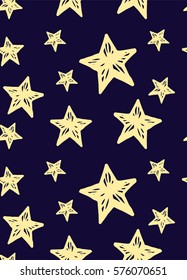 Seamless pattern with stars the night sky.