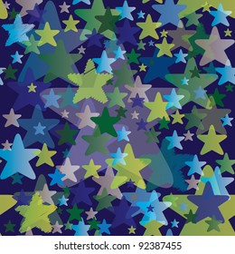 Seamless Pattern with Stars - Night Sky Background