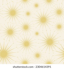 Seamless pattern with stars on beige background.