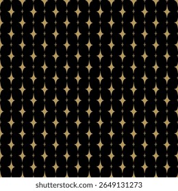 seamless pattern with stars  on black background, fabric pattern, gift wrapping paper 
