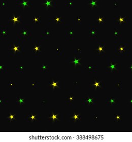 seamless pattern with stars on black