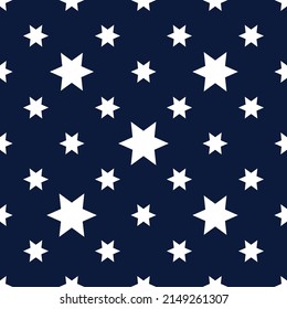 seamless pattern with stars on blue background. vector illustration 