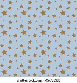 Seamless pattern with  stars on blue, Vector background,Modern Geometric Star in nigh.