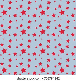 Seamless pattern with  stars on blue, Vector background,Modern Geometric Star in nigh.
