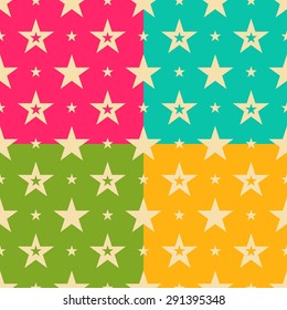 seamless pattern with stars on colorful background