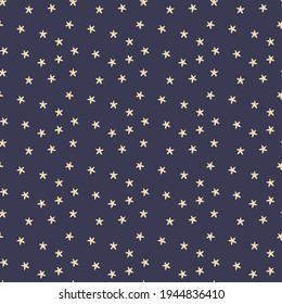 Seamless pattern with stars on a dark blue background. Seamless Scandinavian Star Pattern. Abstract background for wallpaper, web banner, wrapping paper, textile.