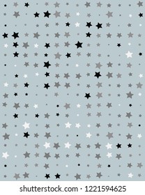 Seamless pattern with stars on gray background