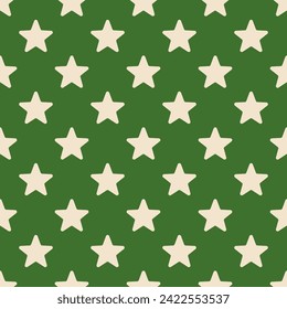 seamless pattern with stars on green background design for Textiles, printed materials, fabric, backgrounds, wallpaper