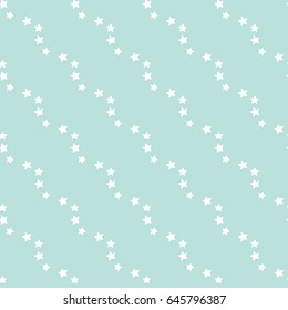 Seamless Pattern of Stars on Pastel Green Background