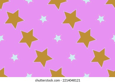 Seamless pattern with stars on pink background Vector illustration Texture for wrapping and fabric