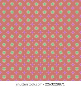 Seamless pattern with stars on a pink background. Vector illustration.