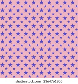 Seamless pattern with stars on a pink background. Vector illustration.