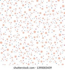 Seamless pattern with stars on the white background. Can be used as new year background for wrapping paper, cards, invitations. Vector illustration