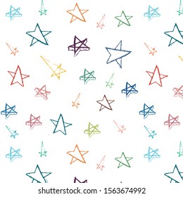 Seamless pattern stars on white background.