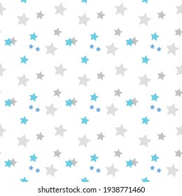 Nahtloses Muster mit Sternen auf weißem Hintergrund.Design-Vorlage für Tapeten, Gewebe, Umhüllung, Textilien