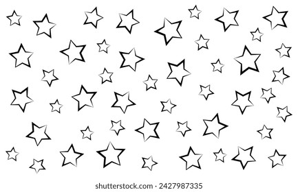 Seamless pattern with stars on a white background