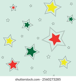 Seamless pattern with stars on white background. Background.