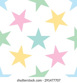Seamless pattern with stars on white background. Vector illustration.