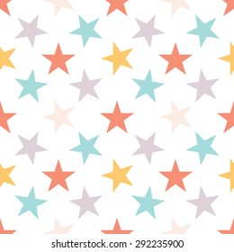 Seamless pattern with stars on white background. Vector illustration.