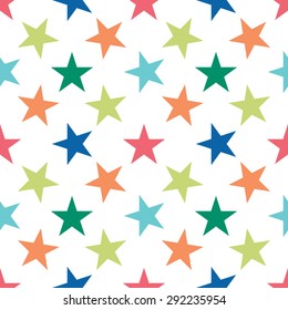 Seamless pattern with stars on white background. Vector illustration.