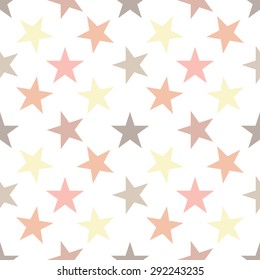 Seamless pattern with stars on white background. Vector illustration.