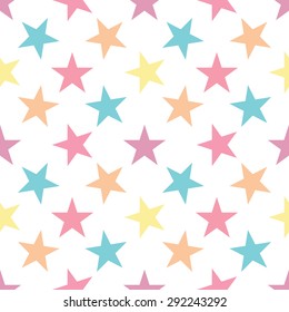 Seamless pattern with stars on white background. Vector illustration.