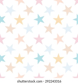 Seamless pattern with stars on white background. Vector illustration.