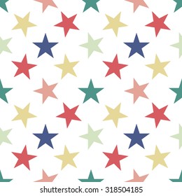 Seamless pattern with stars on white background. Vector illustration.
