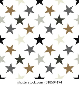 Seamless pattern with stars on white background. Vector illustration.