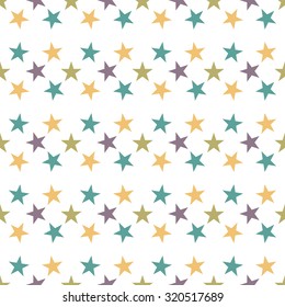 Seamless pattern with stars on white background. Vector illustration.