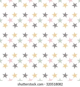 Seamless pattern with stars on white background. Vector illustration.