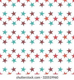 Seamless pattern with stars on white background. Vector illustration.