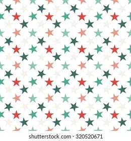 Seamless pattern with stars on white background. Vector illustration.