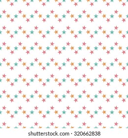 Seamless pattern with stars on white background. Vector illustration.