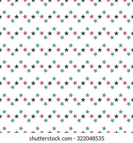 Seamless pattern with stars on white background. Vector illustration.