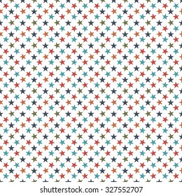 Seamless pattern with stars on white background. Vector illustration.