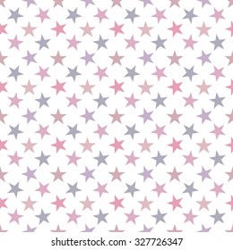 Seamless pattern with stars on white background. Vector illustration.