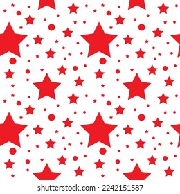 Patrón sin foco. Estrellas. Color rojo.