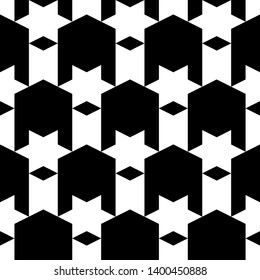 Seamless pattern. Stars, rhombuses, figures ornament. Ethnic motif. Simple background. Geometric backdrop.Folk wallpaper. Digital paper, textile print, web design, abstract.